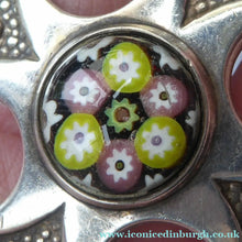 Load image into Gallery viewer, 1970s Caithness Glass Pendant Miniature Millefiori Paperweight Set in Silver Luckenbooth
