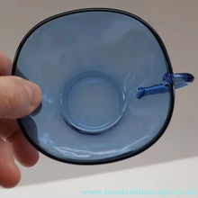 Load image into Gallery viewer, 1970s Six French Vereco Glass Coffee Cups and Saucers. Attractive Colour &amp; Shape - European Glass
