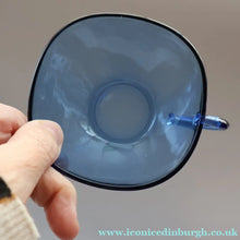 Load image into Gallery viewer, 1970s Six French Vereco Glass Coffee Cups and Saucers. Attractive Colour &amp; Shape - European Glass
