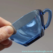 Load image into Gallery viewer, 1970s Six French Vereco Glass Coffee Cups and Saucers. Attractive Colour &amp; Shape - European Glass
