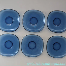 Load image into Gallery viewer, 1970s Six French Vereco Glass Coffee Cups and Saucers. Attractive Colour &amp; Shape - European Glass
