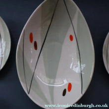 Load image into Gallery viewer, 1970s Soviet LATVIA Riga Porcelain Serving Bowl &amp; Four Small Matching Dishes
