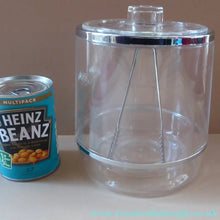 Load image into Gallery viewer, 1970s SPACE AGE Clear Plastic Ice Bucket with Silver Chrome Trims

