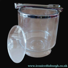 Load image into Gallery viewer, 1970s SPACE AGE Clear Plastic Ice Bucket with Silver Chrome Trims
