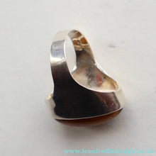 Load image into Gallery viewer, Vintage 1977 Hallmarked Space Age Silver Rings with Oval Tiger's Eye Inclusion. Size O
