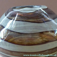 Load image into Gallery viewer, Squat Vintage 1970s Mdina Glass Vase - with Earthtone Swirls
