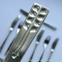Load image into Gallery viewer, Vintage 1970s Stainless Steel SPANISH Cutlery by Ribera. Five Small Forks and Knives 

