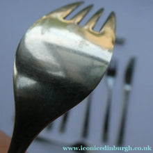 Load image into Gallery viewer, Vintage 1970s Stainless Steel SPANISH Cutlery by Ribera. Five Small Forks and Knives 
