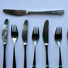 Load image into Gallery viewer, Vintage 1970s Stainless Steel SPANISH Cutlery by Ribera. Five Small Forks and Knives 
