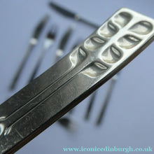 Load image into Gallery viewer, Vintage 1970s Stainless Steel SPANISH Cutlery by Ribera. Five Small Forks and Knives 
