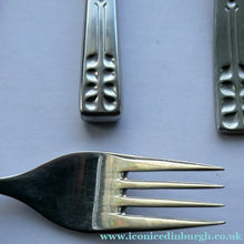 Load image into Gallery viewer, Vintage 1970s Stainless Steel SPANISH Cutlery by Ribera. Six Large Forks and Knifes
