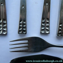 Load image into Gallery viewer, Vintage 1970s Stainless Steel SPANISH Cutlery by Ribera. Six Large Forks and Knifes
