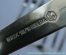 Load image into Gallery viewer, Vintage 1970s Stainless Steel SPANISH Cutlery by Ribera. Six Large Forks and Knifes
