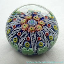 Load image into Gallery viewer, Scottish Glass. Strathearn Millefiori Canes and Latticino Ten Spoke Paperweigh
