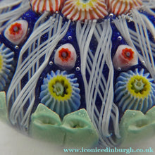 Load image into Gallery viewer, Scottish Glass. Strathearn Millefiori Canes and Latticino Ten Spoke Paperweigh
