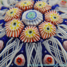 Load image into Gallery viewer, Scottish Glass. Strathearn Millefiori Canes and Latticino Ten Spoke Paperweigh

