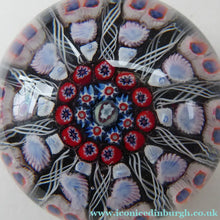 Load image into Gallery viewer, SCOTTISH PAPERWEIGHT. Strathearn Millefiori Canes and Latticino Ten Spokes
