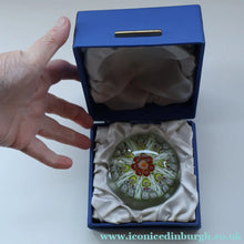 Load image into Gallery viewer, Pastel Colours. Scottish Strathearn Millefiori Canes and Latticino Eight Spoke Paperweight
