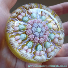 Load image into Gallery viewer, Beautiful Colours. Scottish Glass - Strathearn Millefiori Canes and Latticino Ten Spoke Paperweight
