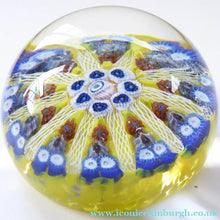 Load image into Gallery viewer, SCOTTISH PAPERWEIGHT. Strathearn Millefiori Canes and Latticino Ten Spokes
