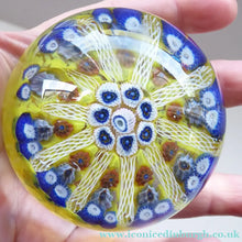 Load image into Gallery viewer, SCOTTISH PAPERWEIGHT. Strathearn Millefiori Canes and Latticino Ten Spokes

