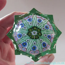 Load image into Gallery viewer, 1970s Scottish Paperweight Strathearn Glass Green Star Shape

