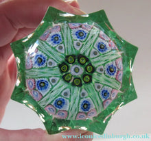 Load image into Gallery viewer, 1970s Scottish Paperweight Strathearn Glass Green Star Shape
