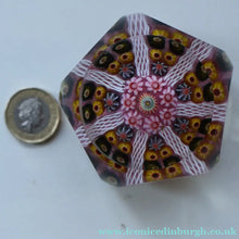 Load image into Gallery viewer, RARE 1970s Scottish STRATHEARN Paperweight with Facets and Millefiori Canes. Original Box
