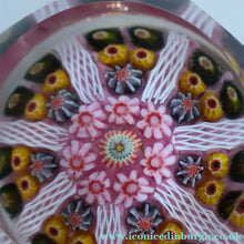 Load image into Gallery viewer, RARE 1970s Scottish STRATHEARN Paperweight with Facets and Millefiori Canes. Original Box

