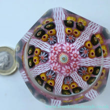 Load image into Gallery viewer, RARE 1970s Scottish STRATHEARN Paperweight with Facets and Millefiori Canes. Original Box
