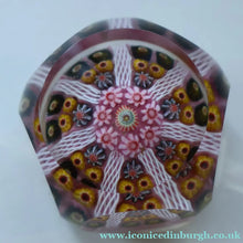 Load image into Gallery viewer, RARE 1970s Scottish STRATHEARN Paperweight with Facets and Millefiori Canes. Original Box
