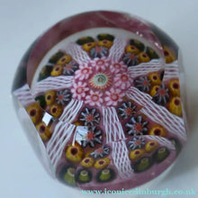 Load image into Gallery viewer, RARE 1970s Scottish STRATHEARN Paperweight with Facets and Millefiori Canes. Original Box

