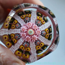 Load image into Gallery viewer, RARE 1970s Scottish STRATHEARN Paperweight with Facets and Millefiori Canes. Original Box
