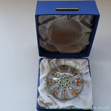 Load image into Gallery viewer, Scottish Strathearn Paperweight with Millefiori Canes and Latticino Eight Spokes. S and 71 Canes
