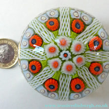 Load image into Gallery viewer, Strathearn Millefiori Canes and Latticino Eight Spoke Paperweight
