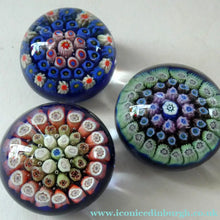 Load image into Gallery viewer, Three Cute MINIATURE Vintage Millefiori Canes Scottish Glass Paperweights

