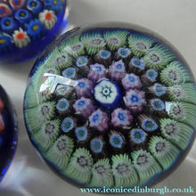 Load image into Gallery viewer, Three Cute MINIATURE Vintage Millefiori Canes Scottish Glass Paperweights
