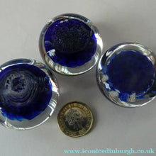 Load image into Gallery viewer, Three Cute MINIATURE Vintage Millefiori Canes Scottish Glass Paperweights
