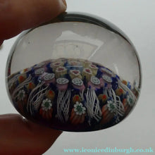 Load image into Gallery viewer, Vintage Scottish Strathearn Paperweight. 12 Half Spokes &amp; Millefiori Canes

