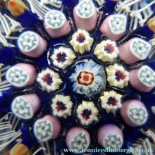 Load image into Gallery viewer, Vintage Scottish Strathearn Paperweight. 12 Half Spokes &amp; Millefiori Canes
