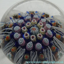 Load image into Gallery viewer, Vintage Scottish Strathearn Paperweight. 12 Half Spokes &amp; Millefiori Canes
