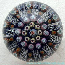 Load image into Gallery viewer, Vintage Scottish Strathearn Paperweight. 12 Half Spokes &amp; Millefiori Canes
