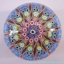 Load image into Gallery viewer, Gorgeous Colours. Scottish Glass - Strathearn / Perthshire Millefiori Canes and Latticino Twelve Spoke Paperweight
