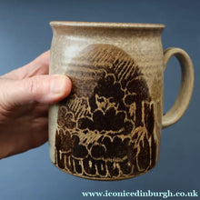 Load image into Gallery viewer, 1980s STUDIO POTTERY. Large Mug with Abstract Floral Motifs. Crich Pottery (Diana Worthy)
