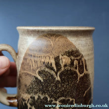 Load image into Gallery viewer, 1980s STUDIO POTTERY. Large Mug with Abstract Floral Motifs. Crich Pottery (Diana Worthy)
