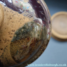 Load image into Gallery viewer, 1970s STUDIO POTTERY.  Small Cheese Dome with Abstract Floral Motifs. Crich Pottery (Diana Worthy)
