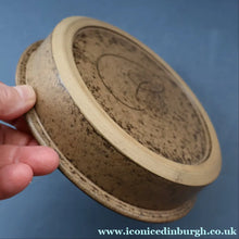 Load image into Gallery viewer, 1970s STUDIO POTTERY.  Small Cheese Dome with Abstract Floral Motifs. Crich Pottery (Diana Worthy)
