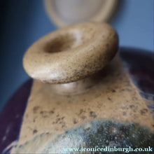 Load image into Gallery viewer, 1970s STUDIO POTTERY.  Small Cheese Dome with Abstract Floral Motifs. Crich Pottery (Diana Worthy)
