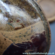 Load image into Gallery viewer, 1970s STUDIO POTTERY.  Small Cheese Dome with Abstract Floral Motifs. Crich Pottery (Diana Worthy)
