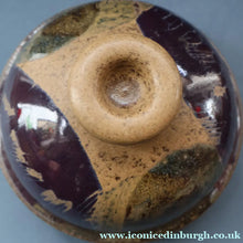 Load image into Gallery viewer, 1970s STUDIO POTTERY.  Small Cheese Dome with Abstract Floral Motifs. Crich Pottery (Diana Worthy)
